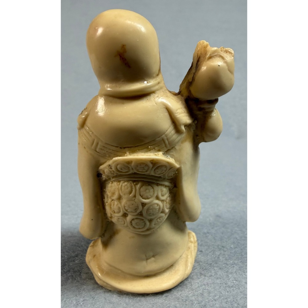 Vintage Shou Lao Chinese God of Longevity Resin Figurine with Crane and Gourd - Picture 7 of 9